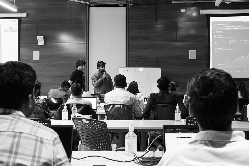 Nitish Kapoor — Senior Software Engineer at Flock Energy — speaking at the India Energy Stack Data Exchange workshop, New Delhi, 2026